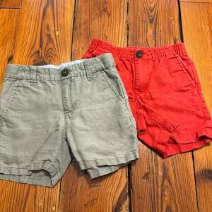 Janie and Jack Red and Gray Kids Shorts